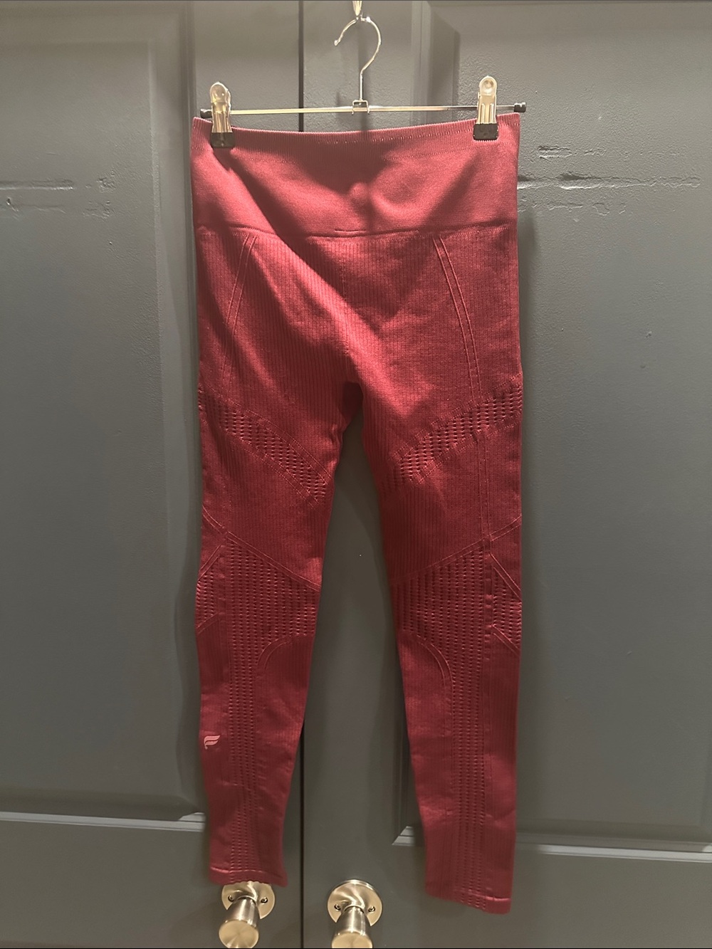 Fabletics Seamless High-Waist Leggings in Burgundy